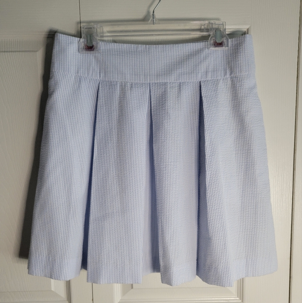 Lauren James Light Blue Seersucker Skater Skirt